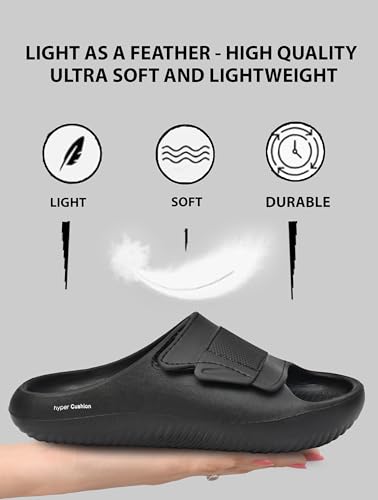 Image of HEALTH FIT Extra Soft Premium Classic Cushion Sliders /Slippers with Cushion FootBed for Adult & Comfortable Light Weight Anti-SkidWaterproof Stylish Flip Flops for Men's HF152