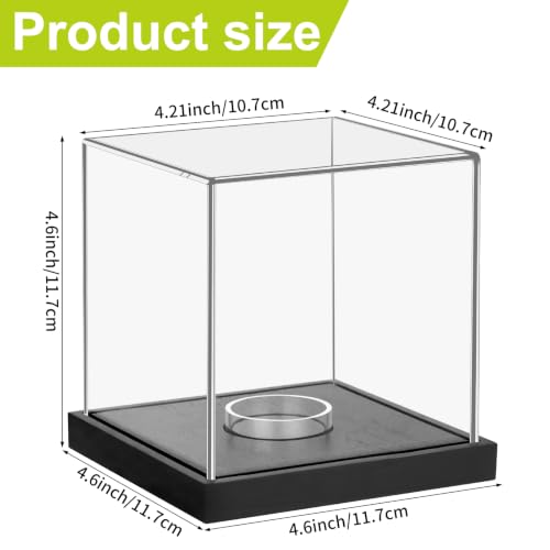 Image of Hooqict Softball Display Case Clear Acrylic Ball Holder Softball Holder Display Case UV Protected with Wood Base Stand Championship Sports Collections Box for Game Ball Baseball