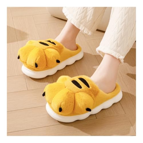 Men's and women's slippers, animal paw slippers, non-slip warm4