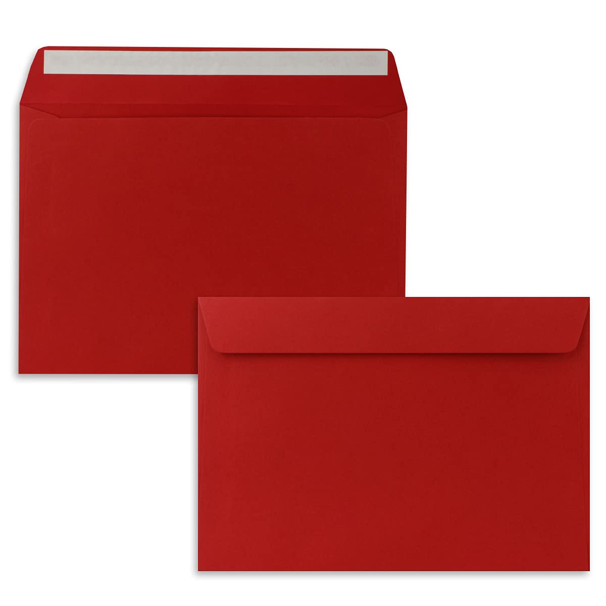 500 sobres DIN C5, color rojo rosa (rojo), 16,2 x 22,9 cm, cierre autoadhesivo, elegantes sobres para invitaciones grandes y tarjetas de cumpleaños o boda