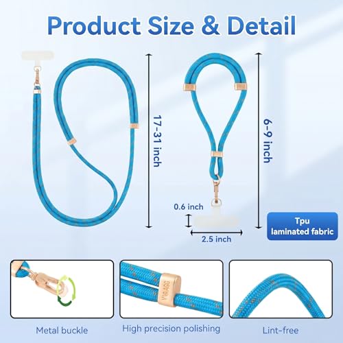 Image of VVAAGG Cell Phone Lanyard for iPhone Crossbody Phone Strap | Adjustable Neck Wrist Strap Anti Theft Long Lanyard Travel Essential for Women Most iPhone and Android Smartphones