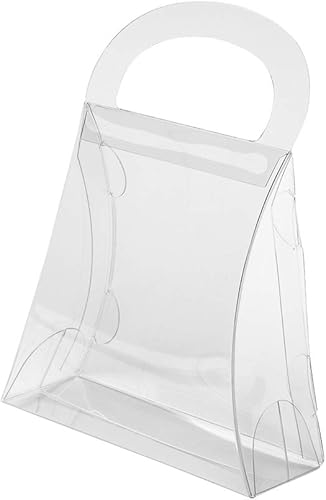 Miniatura 2 de Sweet Vision - Cajas de regalo de boda, 100 cajas de dulces transparentes con diseño de monedero, mango incorporado, para bodas, baby shower y