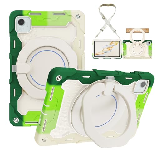Coque Honor Pad X9 11,5" rotative 360 antichoc avec bandoulière blanc vert