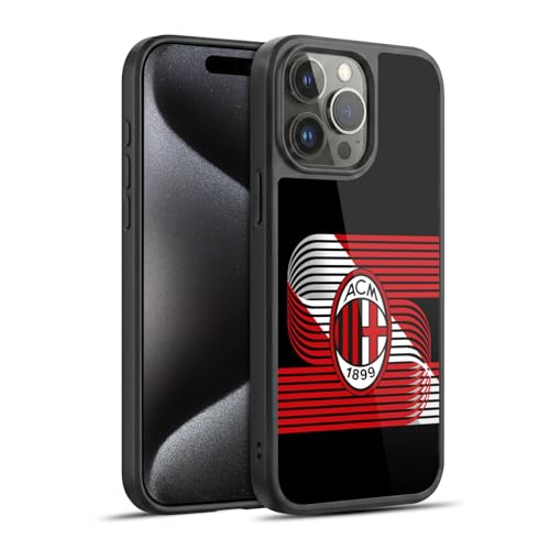 Coque AC Milan pour iPhone 15 Pro Max, protection gel renforcée diagonale