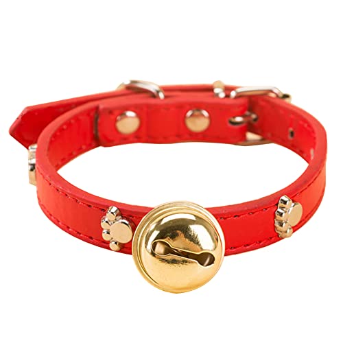 MinniLove ペット用首輪 リボン首輪 子猫/子犬/うさぎ/小型ペット 首輪 ペット首輪 装飾首輪 ペット装飾 リーシュコード 鈴付き PU革 大きさ調節可能 リーシュを取り付けて使用可能 バックル 快適 耐久性 小型猫犬使用