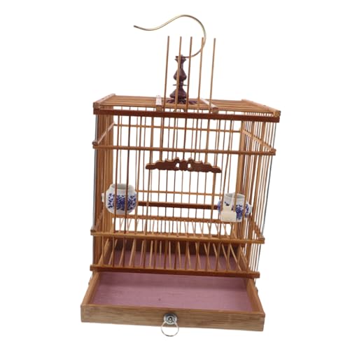 BESPORTBLE Cage à Oiseaux Bambou Habitat Rectangulaire pour Perruches Et Inséparables Support Décoratif pour Jardin Et Balcon