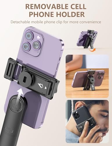Image of Selfie Stick Tripod, 71 inch /170CM Reinforced Tripod for Mobile Phone, Multi-Functional Bluetooth Long Selfie Stick for Travel,Vlogging,Compatible with iPhone and All Smartphones
