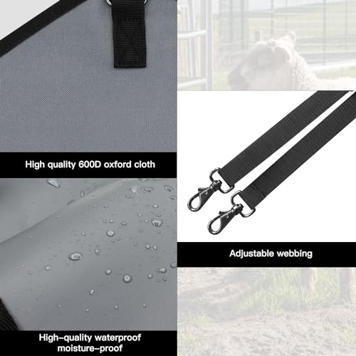 MIYABALA 3 Packs Goat Hay Feeder,Hay Bags for Goats,Horses,Sheep,Premium 600D Oxford Cloth,with Metal Fastener and Adjustable Open Feed Hole for Slow Feeding. (1 Black+2Grey)