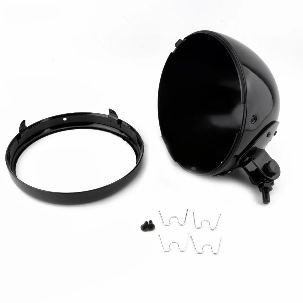 Phares de moto à LED Phare de moto Convient pour Harley personnalisé Chopper Bobber Convient pour Honda7 ''pouces phare LED lampe frontale seau boîtier phare coquille(Chrome)