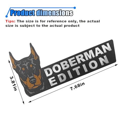Image of Dog Edition Badge for Car, 3D Laser Cutting Animal Car Emblem, Funny Cute Dog Badge Car Decals Sticker, Acrylic Bumper Sticker Auto Exterior Decoration Emblem for Car Truck (Doberman Pinscher)