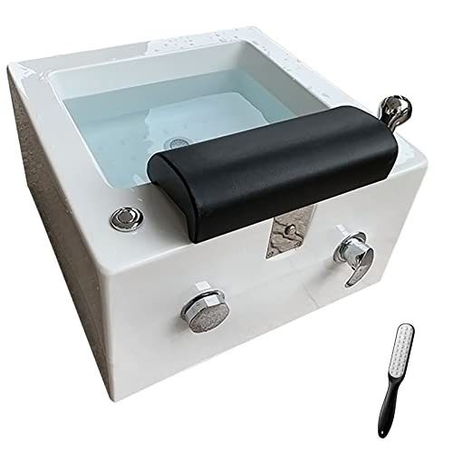 Acrylic Massage Footbath Pedicure Foot Spa with Heat and Massage Hot and Cold Adjustment Colorful Lamp Footbath Footbath Barrel with Pedicure Foot Rest Massage Foot (Size : Bath+Pedicure Tool)