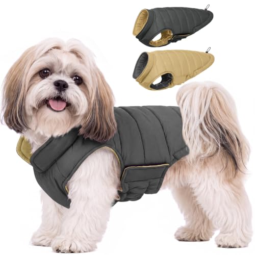 Image of Lelepet Reversible Dog Coat Windproof Dog Puffer Jacket Lightweight Vest