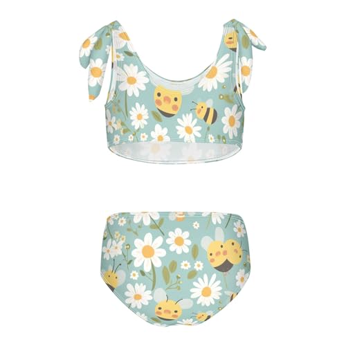 Honey Bees Daisy Girls Two Piece Kids Bikini Set Quick-Dry Swimsuit Swimwear Adjustable Strap2