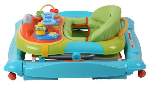 Dream On Me 2 in 1 Crossover Musical Walker and Rocker, Blue