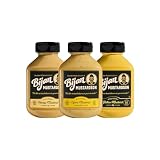 Bijan Mustardson 3-Pack Gourmet Mustard Bundle – Dijon, Yellow, and Honey Mustard – Smooth, Tangy, Sweet Flavors – Perfect for Dipping, Sandwiches, Tailgates, and Gifting – 3 x 9oz