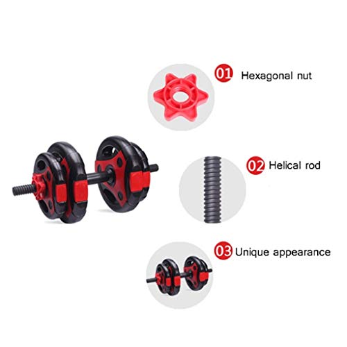 Halter Dumbbells Verstelbare Dumbbell gietijzer (Er zijn milieu-rubber coating) halters Totaal 20kg Dumbbell Halters… - Afbeelding 3