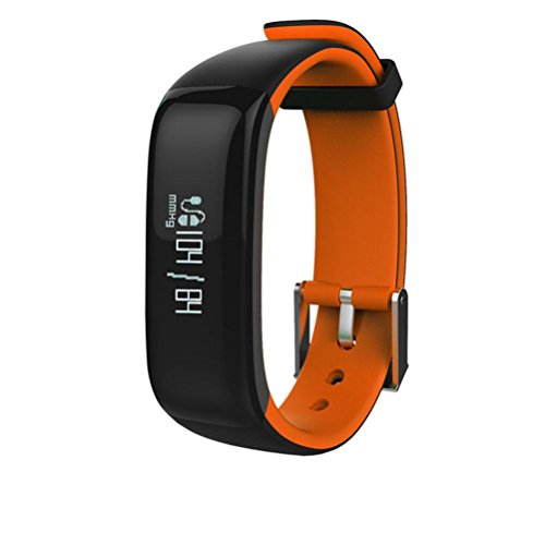 Bracelet sportif intelligent YL orange avec suivi du rythme cardiaque