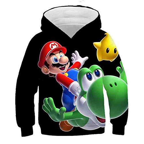 XieDagefc Niños Niñas Sudaderas con Capucha Super Mario Hot Game Ropa para Niños Diseño 3D...