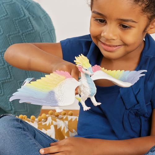 Image of Schleich Bayala - Rainbow Dragon Toy Figurine - Kids Ages 5+ | 70728 | Unicorn Figurine, Fantasy Toy for Girls 5+, Magical Collectible, Screen-Free Imaginative Pretend Play, Fairy Animal Figure