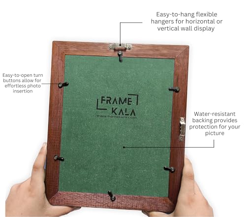 Image of Handmade Brown Wooden Photo Frame, 8 x 10 inch Display for Artworks, Pictures and Photos of Your Loved Ones, Best for Home, Office, Wall Decor, Living Room, Bedroom, Clove Brown