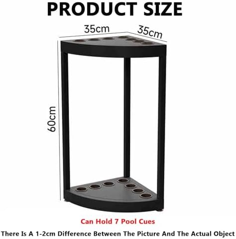 Floor Standing Pool Cue Holder Rack - Iron Vertical Storage for 7 Cues, Space-Saving Design, Durable Fishing Rod Shelf - Perfect for Billiards & Pool Room (Black)