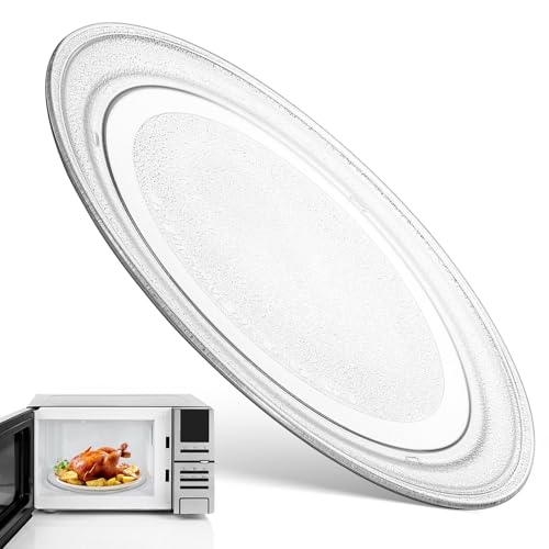 Lurrose Plato Giratorio de Vidrio para Microondas 255 CM Plano Repuesto Resistente al Calor Accesorio para Horno Microondas Fácil Limpieza Uso Cocina Hogar