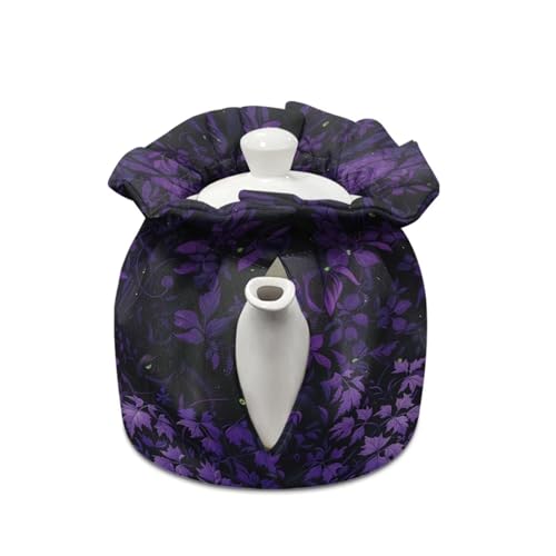 Image of Halloween Tea Cozy Cover Insulated Dust Cover for Teapot Black Cat Tea Pot Covers for Keeping Warm Kettle Protector Washable Portable Kitchen Decoration