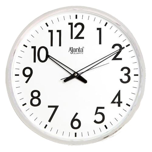 Image of Ajanta Wall Clock for Home and Offices Silent Sweep Movement 16 Inches Analog Wall Clock White(40.2 x 40.2 x 5.5cm)