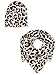 Produktbild Zwillingsherz Kinder Set Dreieckstuch Slouch Beanie Mütze mit Baumwolle  Hochwertig unisex  Leo Muster Motiv - Schal und Strickmütze Sommer Herbst und Winter  Babys Mädchen Jungen Strickwaren