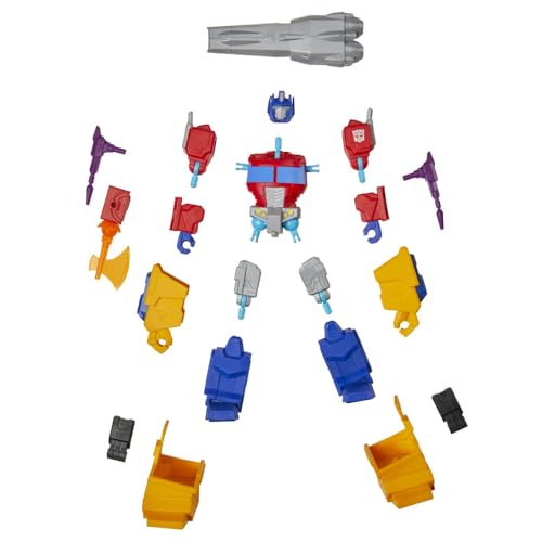Image of Transformers MixMashers Optimus Prime Custom Mix-and-Match Deluxe Action Figure & Accessories, 5-Inch (12 cm) Robot Toys for Kids, Ages 4+