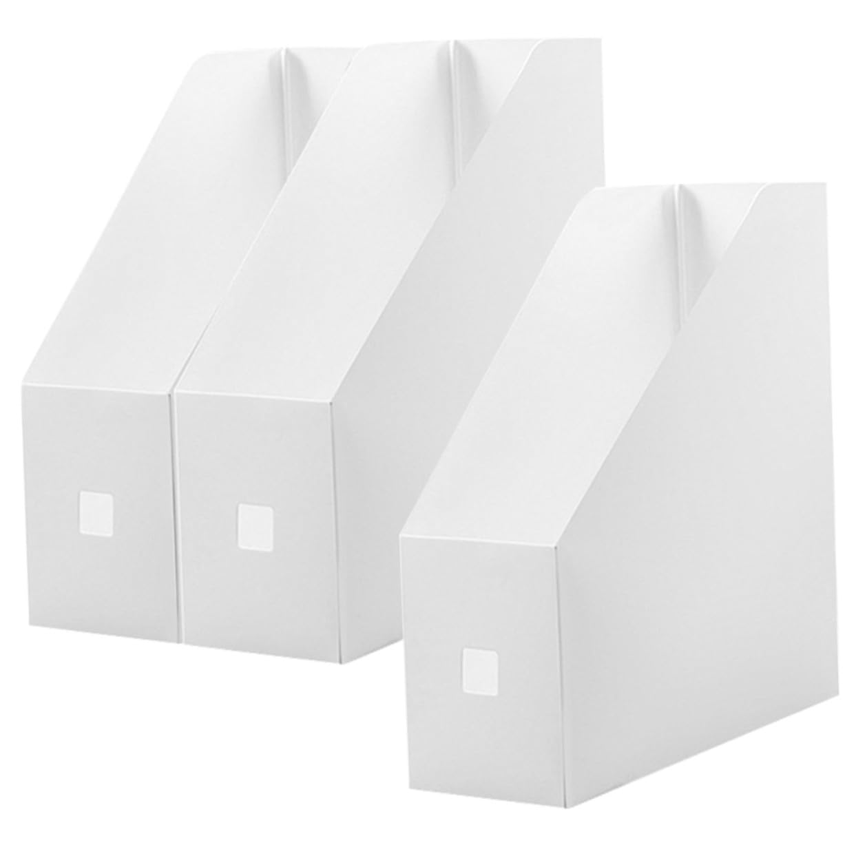 3 pezzi Portariviste in Plastica Bianca Opaca Organizer da Scrivania per Documenti e File Contenitori Ufficio Supporto Libri e Schedario Semplice per Casa e Studio