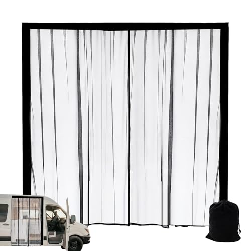 Moustiquaire Pour Porte De Camping-Car,Filet Magnétique Intimité 150x110 cm | Grille Anti Moustiques Pour Porte Coulissante | Pour Intimité, Protection, SUV, Camion, Caravane, Camping, Voyage