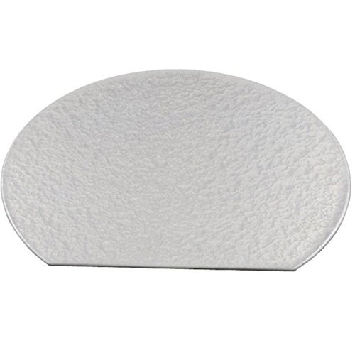 福井クラフト ランチョンマット 祇園半月盆ホワイトアクア黒 銀 (シルバー) 36x31.6x4cm ABS 5-90-14