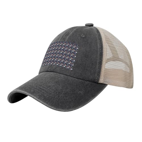 WOmeng Gorra de béisbol de malla de vaquero con estampado espacial de cielo estrellado, ajustable, transpirable, para uso diario al aire libre, camping, viajes, Negro, Talla única