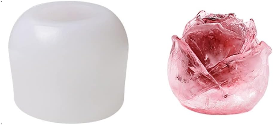 Ice Cube Mold Silicone Ice Tray Home Rose Ice Box Making Ice Cream Mold (White 6 * 7cm) (White 4.7 * 4cm)