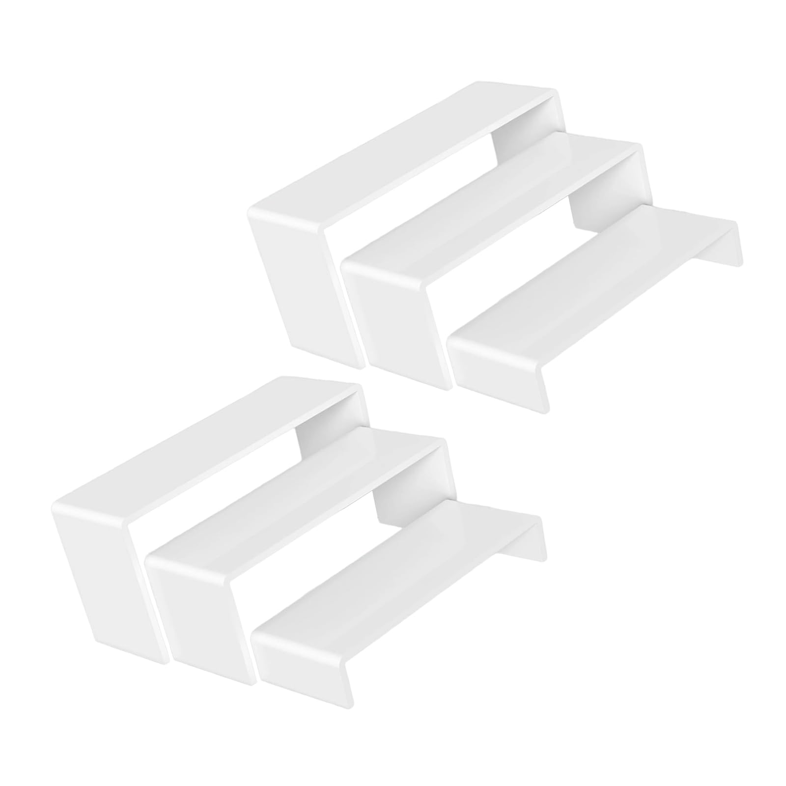 LUCKGONI Pack of 6 Acrylic U Shape Display Risers in Three Different Size for Showcasing in Retail Stores and Homes