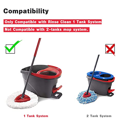 6+1 Pack Compatible With O-Cedar-Spin-Mop-Replacement-Head Easywring 1 Tank System Triangle Microfiber Spin Mop Head Replacement Refills, With 1 Rotating Mop Base,Easy Cleaning Floor Mop Head, White #TOP1
