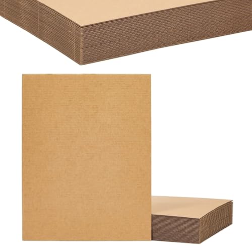 12Pack Wellpappe, Dicke Pappe zum Basteln, A4 Bastelkarton Wellpappzuschnitt zum Basteln für Crafts, DIY Malen und kreative Projekte, Braune Kraftpappe für stabile Bastelarbeiten