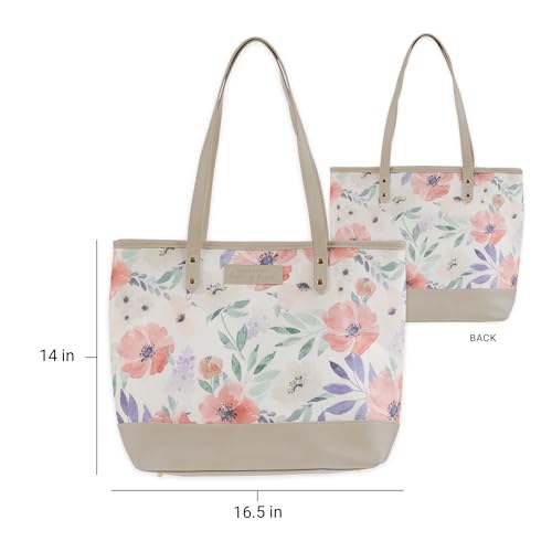 Sac fourre-tout en toile beige idéal pour vos courses et voyages quotidiens - 2