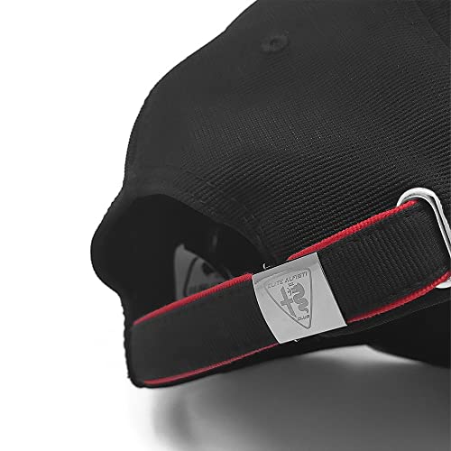 4R Quattroerre.it Elite Alfisti Kappe für Alfa mit gebogenem Visier, Schwarz, Schwarz