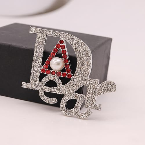 Image of Red Soror Greek Member Gifts Sorority Letter Metal Dear Pin Triangle Broach Lady Jewelry