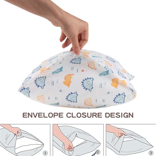 Image of Bunnikins & Clover Toddler Pillows with Pillowcase, 13 inchx18 inch Soft Cotton Kid Pillows for Sleeping, Bedding Small Pillow for Boys and Girls Aged 2-5 Years