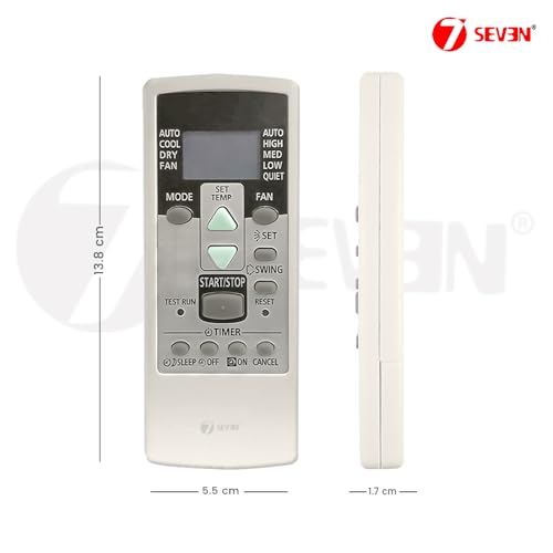 Image of 7SEVEN AR-RCE3E Compatible with O General AC Remote Control Original Model Suitable for 1 1.5 2 ton Split or Window ac - Match Exactly with Old Model 113A for Better Performance