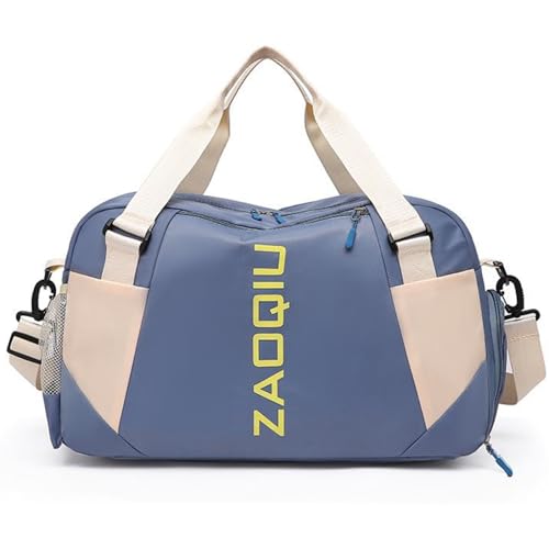 Bolsa De Mão Mala Viagem Academia Grande Avião Bordo 10kg Alça Ajustável Área Molhada Área Seca Compartimento Tênis (Azul)