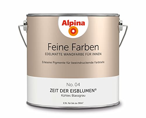Alpina Feine Farben – No. 04 Zeit der Eisblumen® – edelmatte Innenfarbe - Wandfarben für einzigartige Farbwirkungen und Raumstimmungen – Kühles Blassgrau – 2,5 Liter