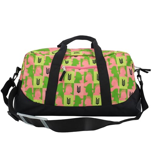 Wicked Duffle Bag 16 inch Travel Sleepover Weekender Bag for Girls Featuring Galinda & Elphaba Green & Pink