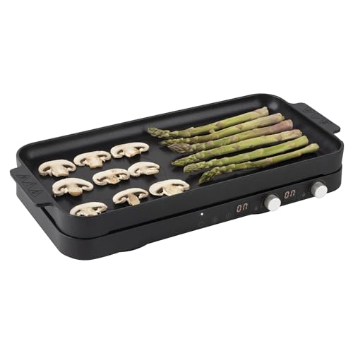 JATA JEVI1470 – Tragbare Induktionskochplatte mit 2 Kochplatten + Kochplatte, 2800 W, mit Spritzschutzdeckel, bis zu 230 °C, mit Timer von 99 Minuten.