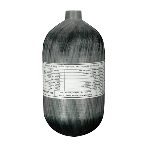 TUXING 4500Psi 2L 122Cu in 2000CC Carbon Fiber Scuba Tank High Pressure Composite Cylinder,Diving Tank,Pcp Air Tank for Deep Diving Snorkeling Water Sports
