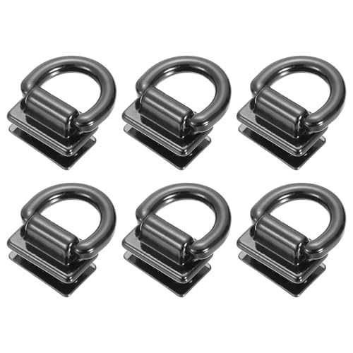 uxcell Metal Bag Connector with D Ring, 6Pcs 18mm Purse Bridge Hanger Buckle with Screws for Purse DIY, Key Chain Lanyard (Metallic Black)