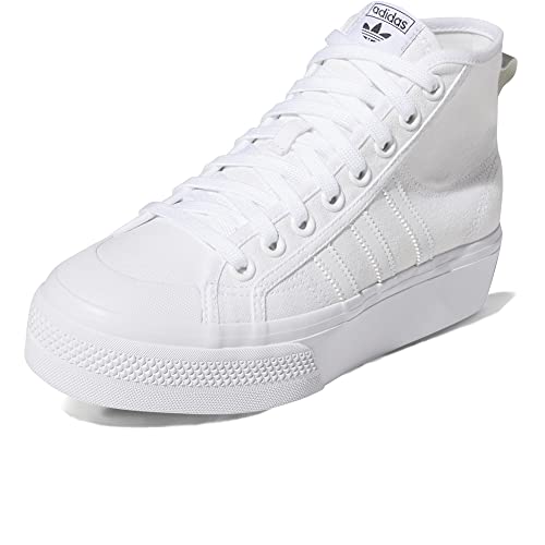 adidas Nizza Platform Mid, Sneaker Mujer, Cloud White Cloud White Cloud White, 38 2/3 EU